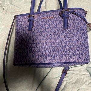 Michael Kors royal blue / purple Monogram Satchel